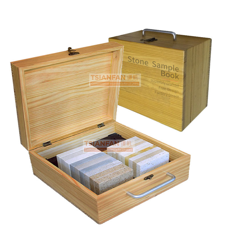 stone sample box wooden box for tile display