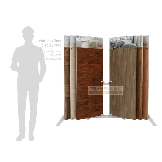 custom wooden floor display racks page turning display stand-WF933