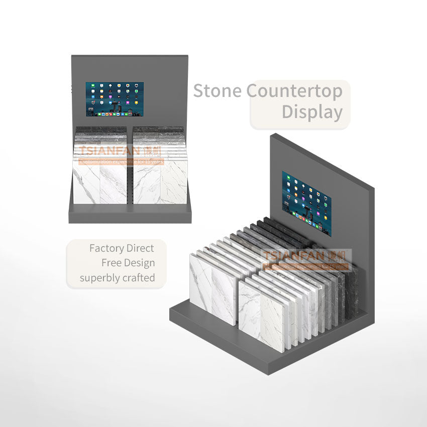 ceramic tile countertop display stand with digital screen-SRT138